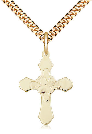 14kt Gold Filled Cross Medal Catholic Jewelry Engraved Catholic Saint Jewelry