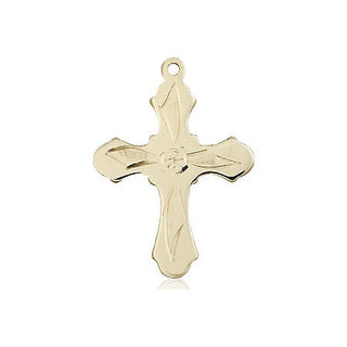 14kt Gold Filled Cross Medal Engraved Catholic Saint Jewelry