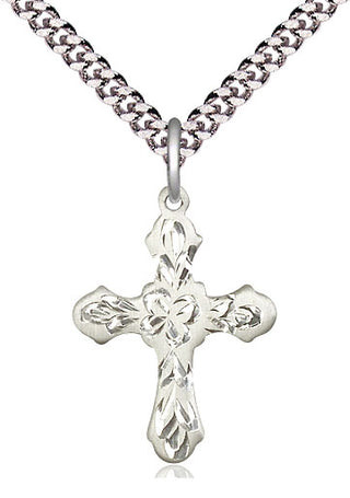 Sterling Silver Cross Medal Catholic Jewelry Engraved Catholic Saint Jewelry