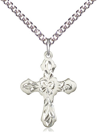 Sterling Silver Cross Medal Catholic Jewelry Engraved Catholic Saint Jewelry