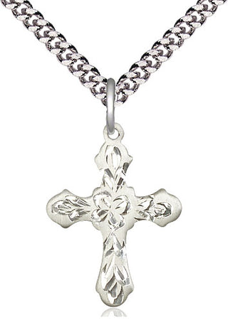 Sterling Silver Cross Medal Catholic Jewelry Engraved Catholic Saint Jewelry