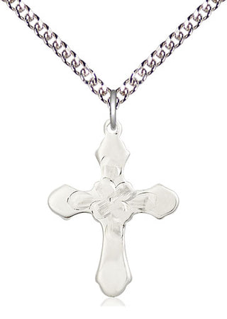 Sterling Silver Cross Medal Catholic Jewelry Engraved Catholic Saint Jewelry
