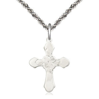 Sterling Silver Cross Medal Catholic Jewelry Engraved Catholic Saint Jewelry