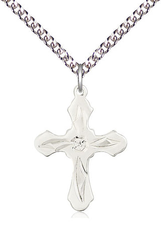 Sterling Silver Cross Medal Catholic Jewelry Engraved Catholic Saint Jewelry