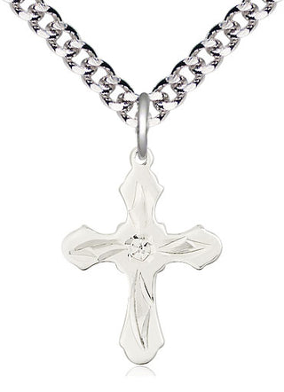 Sterling Silver Cross Medal Catholic Jewelry Engraved Catholic Saint Jewelry