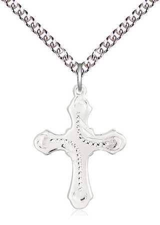 Sterling Silver Cross Medal Catholic Jewelry Engraved Catholic Saint Jewelry