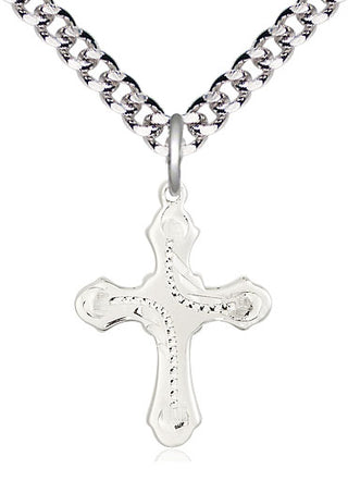 Sterling Silver Cross Medal Catholic Jewelry Engraved Catholic Saint Jewelry