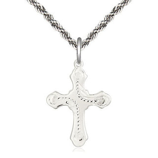 Sterling Silver Cross Medal Catholic Jewelry Engraved Catholic Saint Jewelry