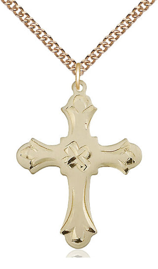 14kt Gold Filled Cross Medal Catholic Jewelry Engraved Catholic Saint Jewelry