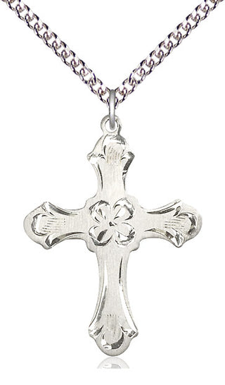 Sterling Silver Cross Medal Catholic Jewelry Engraved Catholic Saint Jewelry