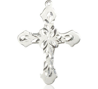 Sterling Silver Cross Medal Engraved Catholic Saint Jewelry