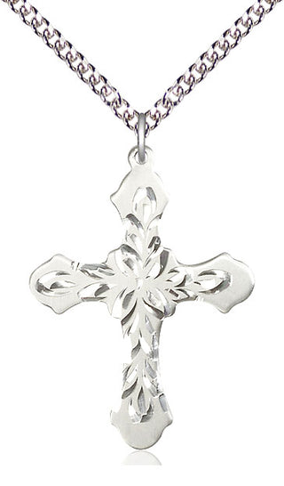 Sterling Silver Cross Medal Catholic Jewelry Engraved Catholic Saint Jewelry