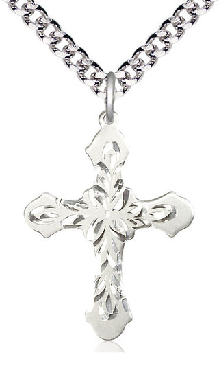 Sterling Silver Cross Medal Catholic Jewelry Engraved Catholic Saint Jewelry