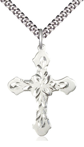 Sterling Silver Cross Medal Catholic Jewelry Engraved Catholic Saint Jewelry