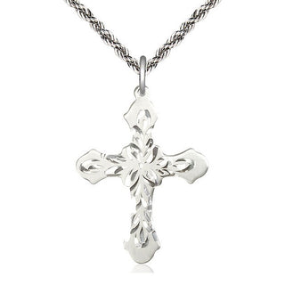 Sterling Silver Cross Medal Catholic Jewelry Engraved Catholic Saint Jewelry