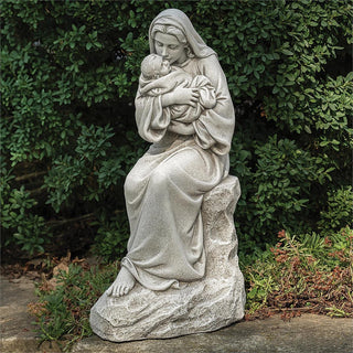 16-Inch Mary Kissing Baby Garden Statue