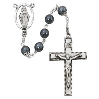 Imitation Hematite Rosary