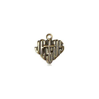 14kt Gold Filled Heart of Jesus w/Cross Medal