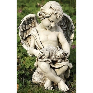 12" Cherub With Kitten
