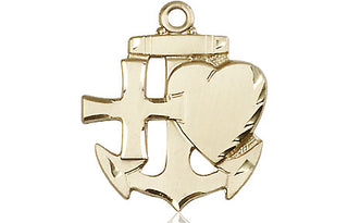 14kt Gold Faith, Hope & Charity Medal