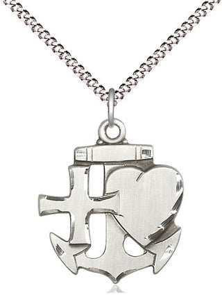 Sterling Silver Faith, Hope & Charity Medal Religious Jewelry