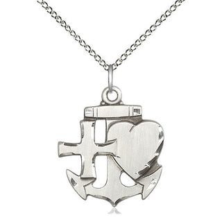 Sterling Silver Faith, Hope & Charity Medal Religious Jewelry