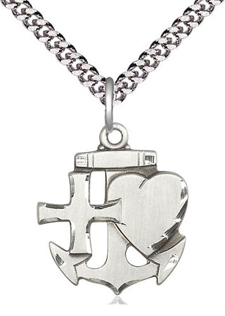 Sterling Silver Faith, Hope & Charity Medal Religious Jewelry