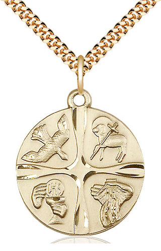 14kt Gold Filled Christian Life Medal Catholic Jewelry