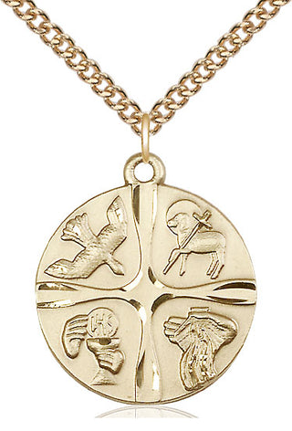 14kt Gold Filled Christian Life Medal Catholic Jewelry