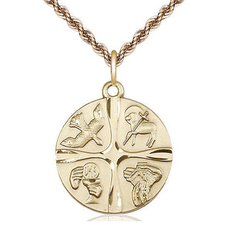 14kt Gold Filled Christian Life Medal Catholic Jewelry