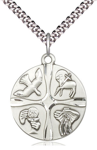 Pewter Christian Life Medal Catholic Jewelry