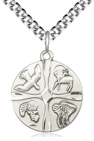 Pewter Christian Life Medal Catholic Jewelry