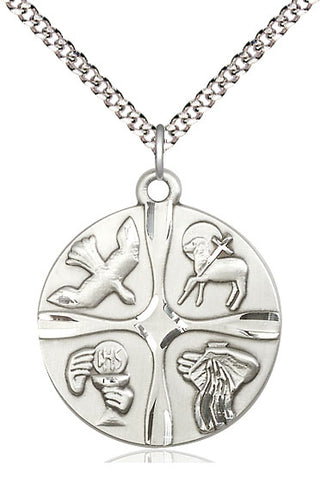 Pewter Christian Life Medal Catholic Jewelry
