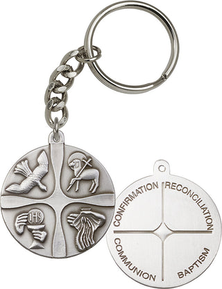 Silver Oxide Christian Life Keychain