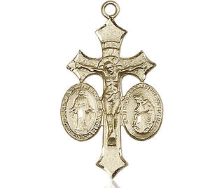 14kt Gold Jesus, Mary, Our Lady of La Salette Medal
