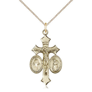 14kt Gold Jesus, Mary, Our Lady of La Salette Medal