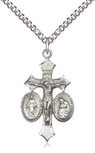 Sterling Silver Jesus, Mary, Our Lady of La Salette Medal Catholic Jewelry
