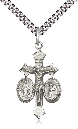 Sterling Silver Jesus, Mary, Our Lady of La Salette Medal Catholic Jewelry