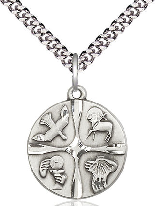 Sterling Silver Christian Life Medal Religious Jewelry