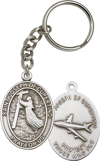 Silver Oxide Saint Joseph of Cupertino Keychain