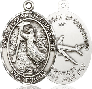 Sterling Silver Saint Joseph of Cupertino Medal Catholic Jewelry