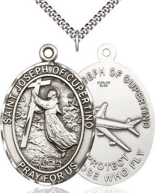 Sterling Silver Saint Joseph of Cupertino Medal Catholic Jewelry