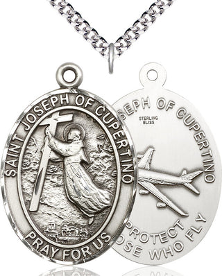 Sterling Silver Saint Joseph of Cupertino Medal Catholic Jewelry