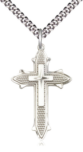 Sterling Silver Cross on Cross Medal Catholic Jewelry Engraved Catholic Saint Jewelry