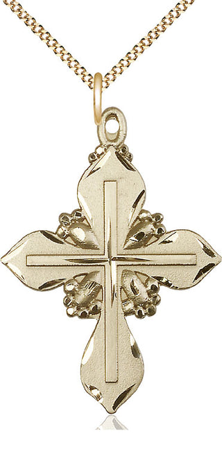 14kt Gold Filled Cross Medal Catholic Jewelry Engraved Catholic Saint Jewelry