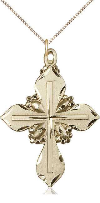 14kt Gold Filled Cross Medal Catholic Jewelry Engraved Catholic Saint Jewelry