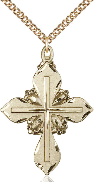 14kt Gold Filled Cross Medal Catholic Jewelry Engraved Catholic Saint Jewelry