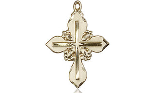 14kt Gold Filled Cross Medal Engraved Catholic Saint Jewelry