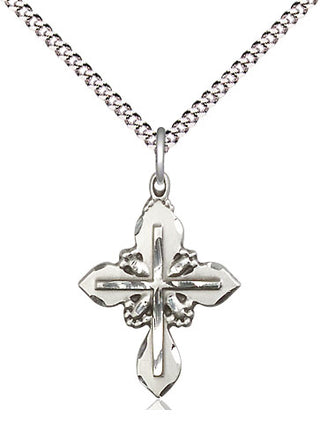Sterling Silver Cross Medal Religious Jewelry Engraved Catholic Saint Jewelry