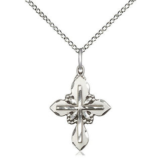 Sterling Silver Cross Medal Religious Jewelry Engraved Catholic Saint Jewelry